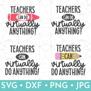 Shop graphic of 4 teacher saying svg files