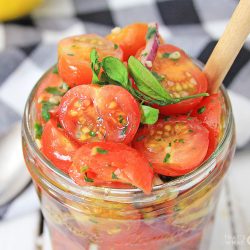 Close up of Tomato Relish in Jar