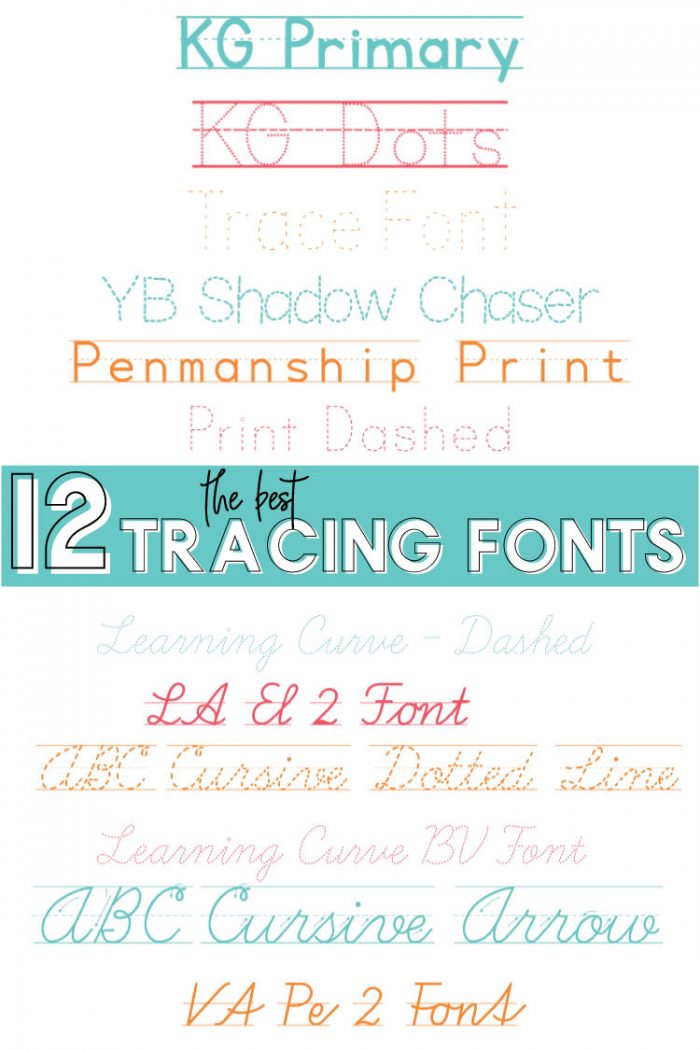 Long Image with both Penmanship & cursive Tracing font names