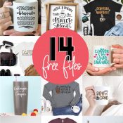 Collage of 14 Free Coffee Projects with Free Coffee SVG Files