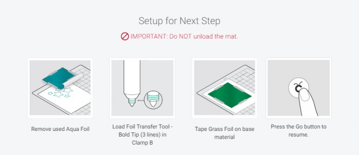 Remove Aqua Foil and change foil tip and add green foil