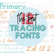 12 of the Best Free Tracing Fonts graphic of all the font names