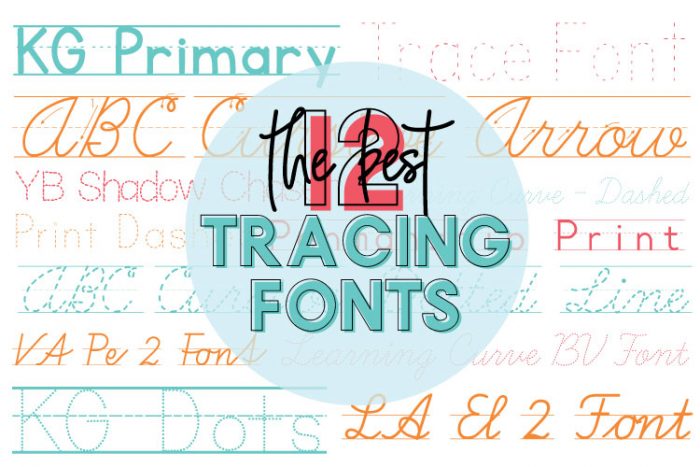 12 of the Best Free Tracing Fonts graphic of all the font names