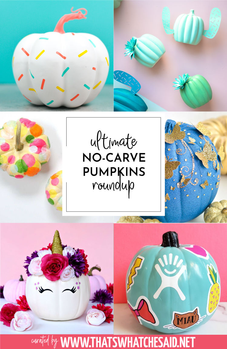Collage of No Carve Pumpkin Projects - Horizontal