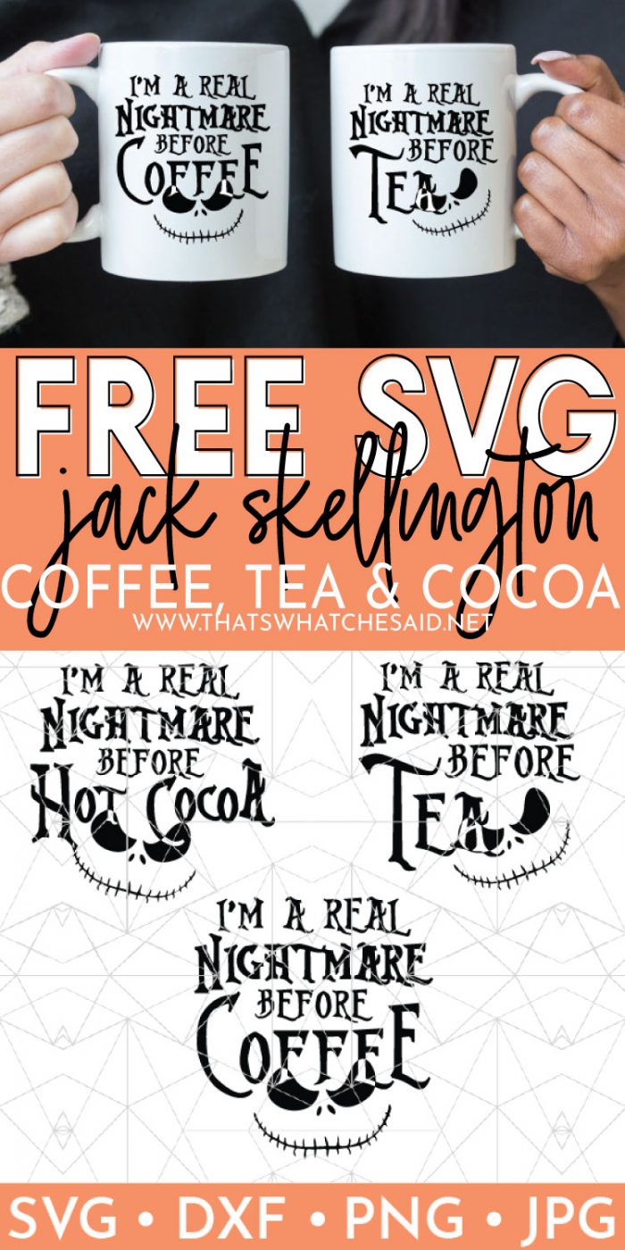 Pin graphic showing jack skellington vector depictions along with nightmare before christmas finished halloween mugs