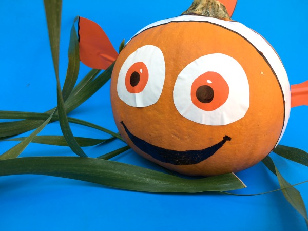 Pumpkin decorated like finding nemo