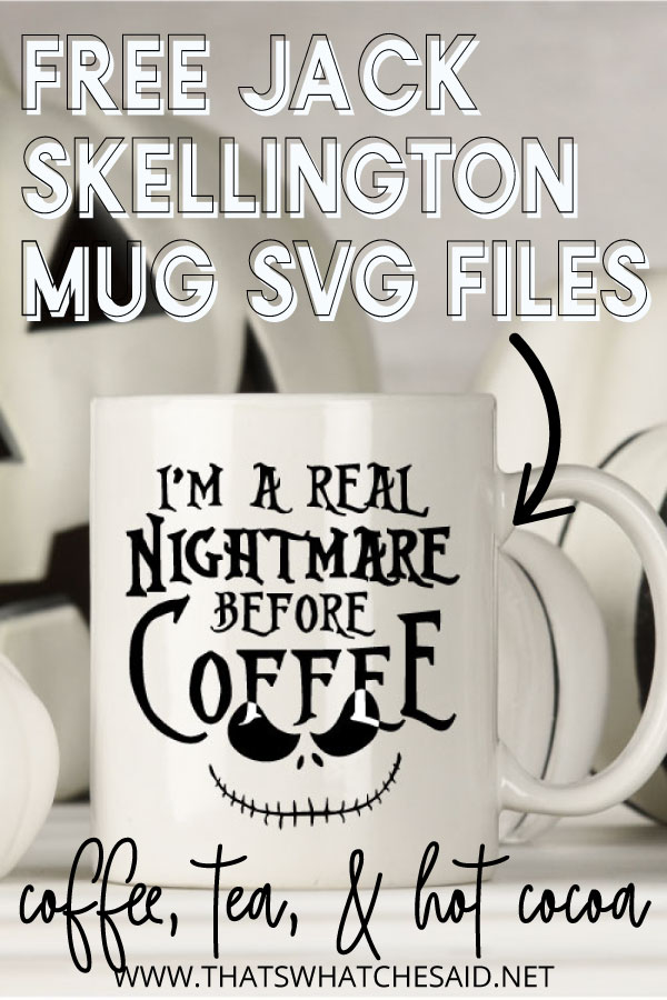 Nighmare Before Christmas inspired Halloween Mugs with Jack Skellington vinyl applied