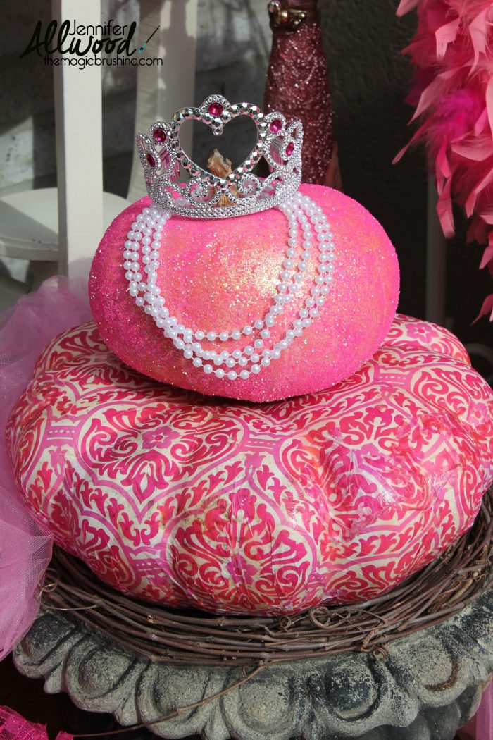 Pink breast cancer awareness pumpkin