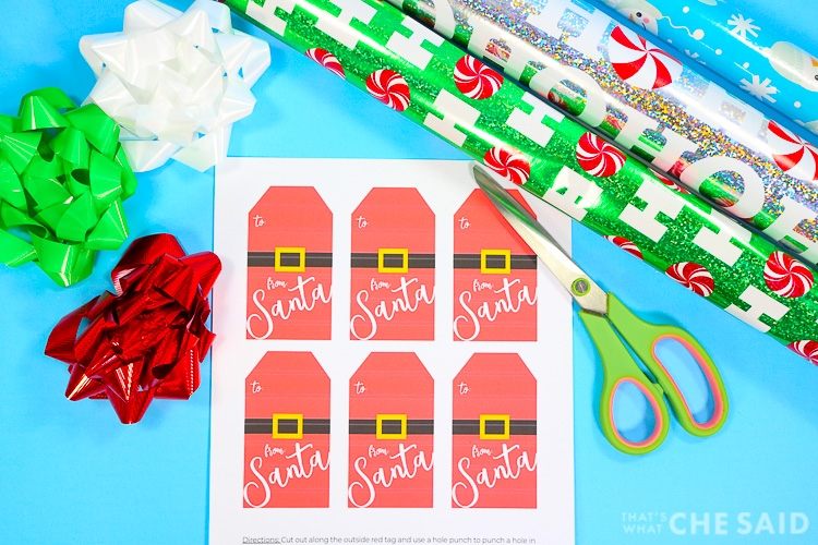 free printable from santa gift tags with giftwrap