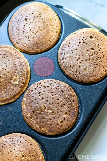 Cooking Pancakes on Pancake Pan - flipped over