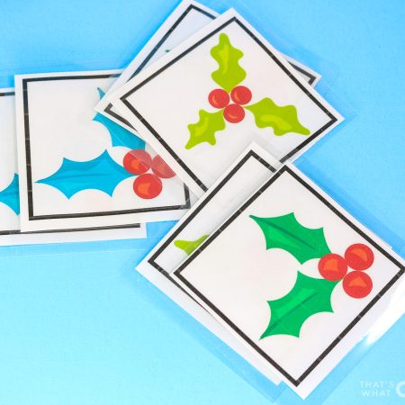 Cut and laminated memory matching cards