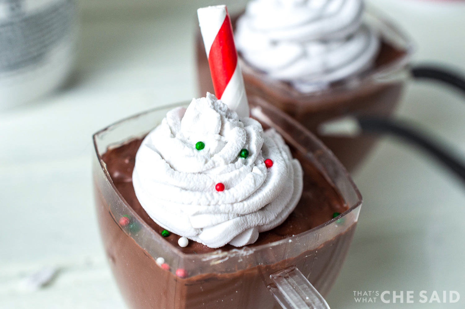 sprinkles added to hot chocolate ornament