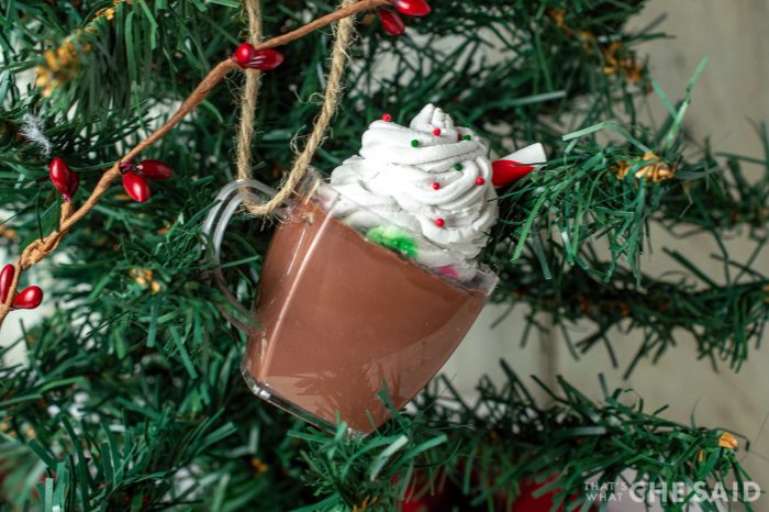 Close up of ornament in tree