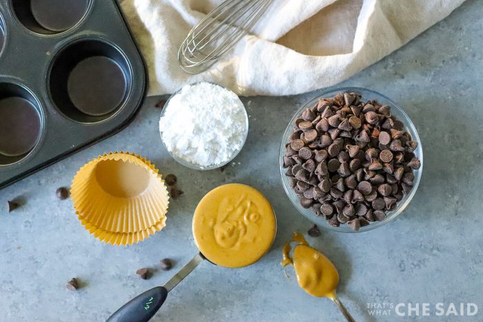 Ingredients for homemade peanut butter cups