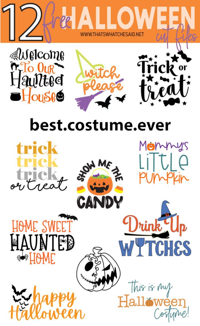 Collage of 12 Free Halloween SVG Files