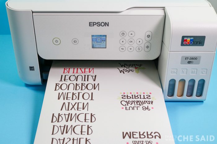 Converted Epson printer printing sublimation design
