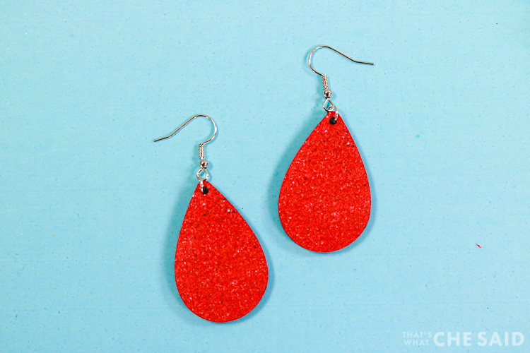 Red Glitter Sublimated Earrings