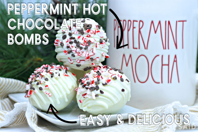 Peppermint Hot Chocolate Bombs