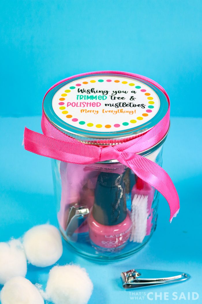 Merry Everything Gift Tag for Pedicure in a jar