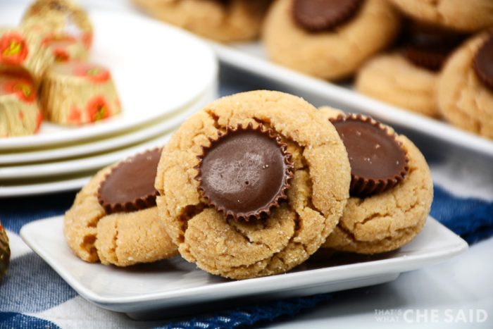 Close up of peanut butter cup cookie