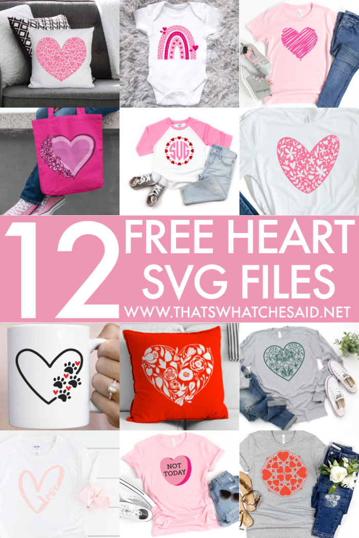 12 Hearts SVG free collage