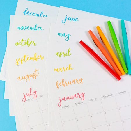2022 Printable Monthly Calendar with Flair Pens