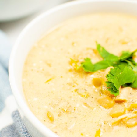 Instant Pot White Chicken Chili in Bowl Vertical