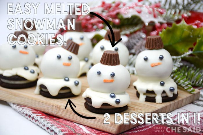 Melting Snowman Cookies with Oreo Truffles Social Media Image
