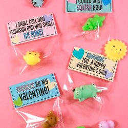 Squishy Valentines' Day Cards on pink background cropped for feature image