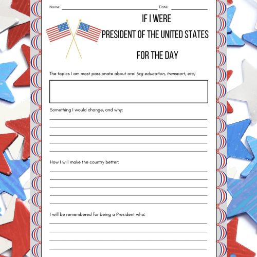 If I were the President for the Day worksheet