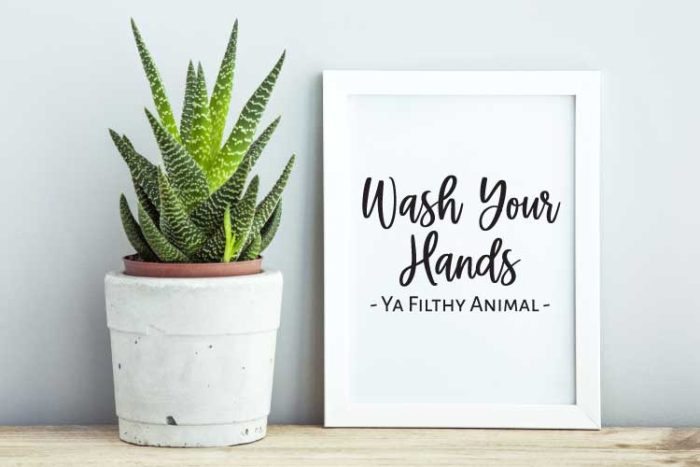 Wash Your Hands Ya Filthy Animal SVG Bathroom Sign