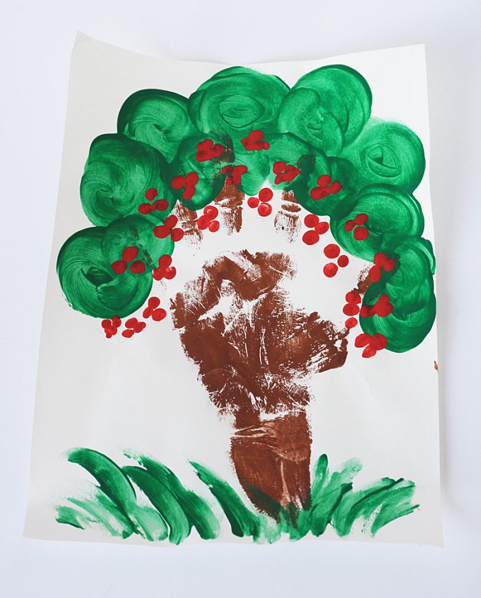 Cherry Tree Children's Craft maide with hand print and paint