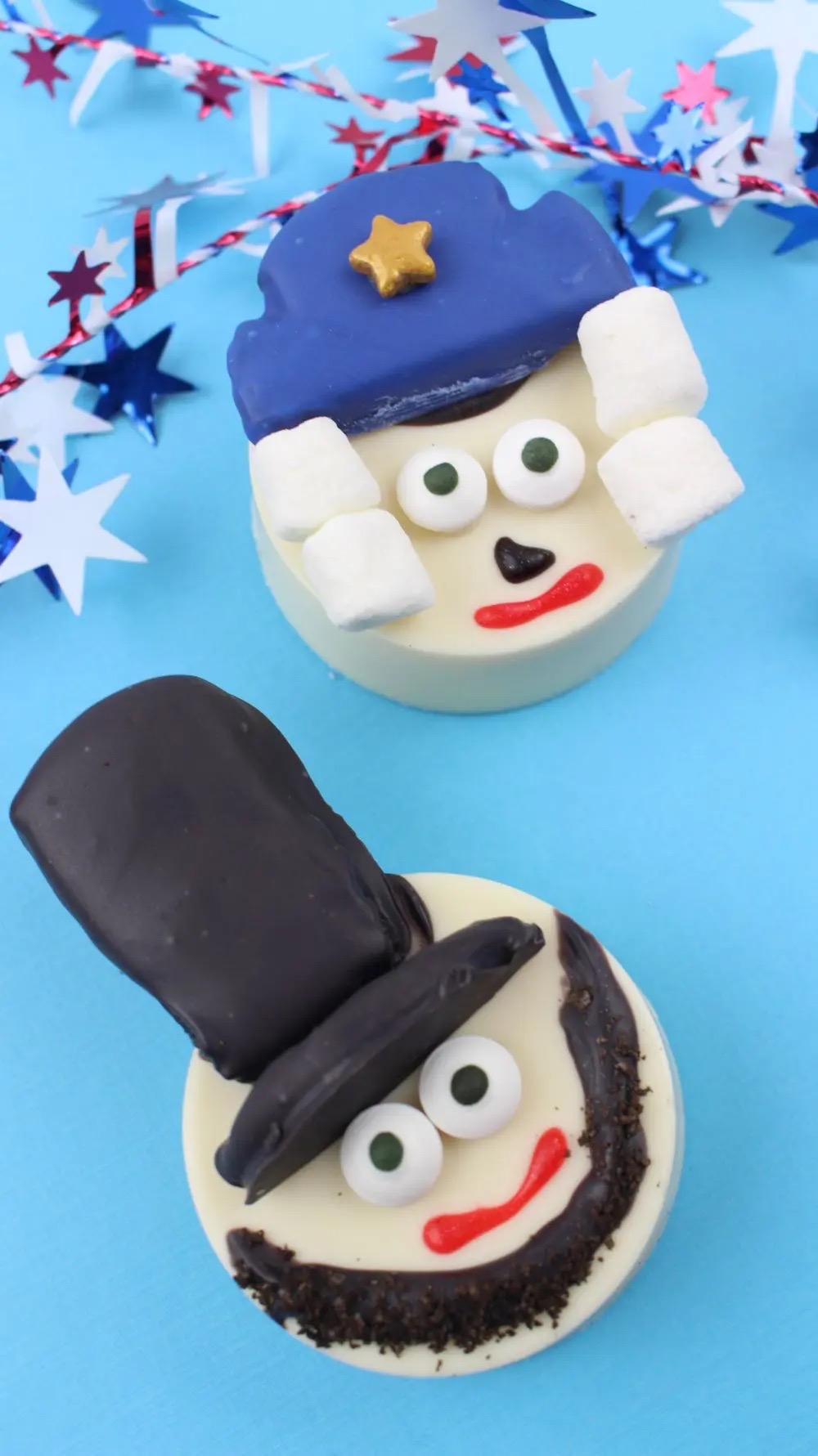 Oreo Treats that are decorated to resemble presidents