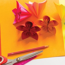 Paper crafts with scissors.