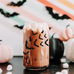 Bats on a glass can cup