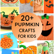 Pin collage of 20+ Pumpkin Crafts for Kids