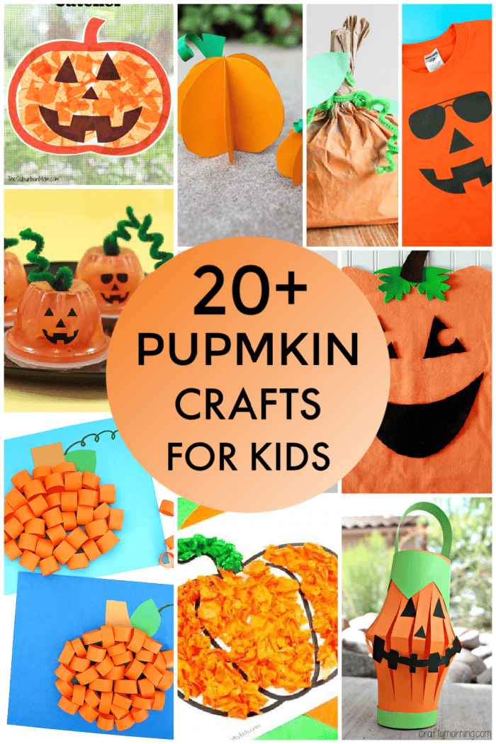 Pin collage of 20+ Pumpkin Crafts for Kids