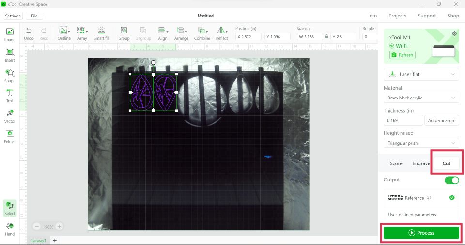 How to change output from score to cut in XCS for Halloween Earrings SVG