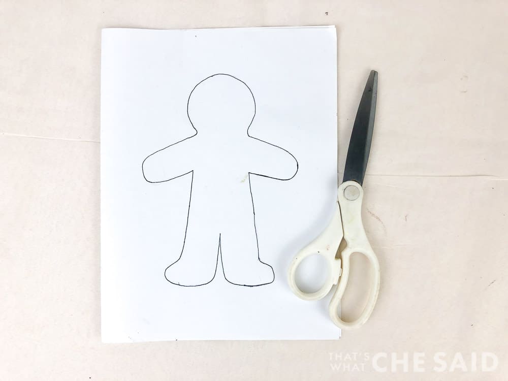 Cut out template with scissors