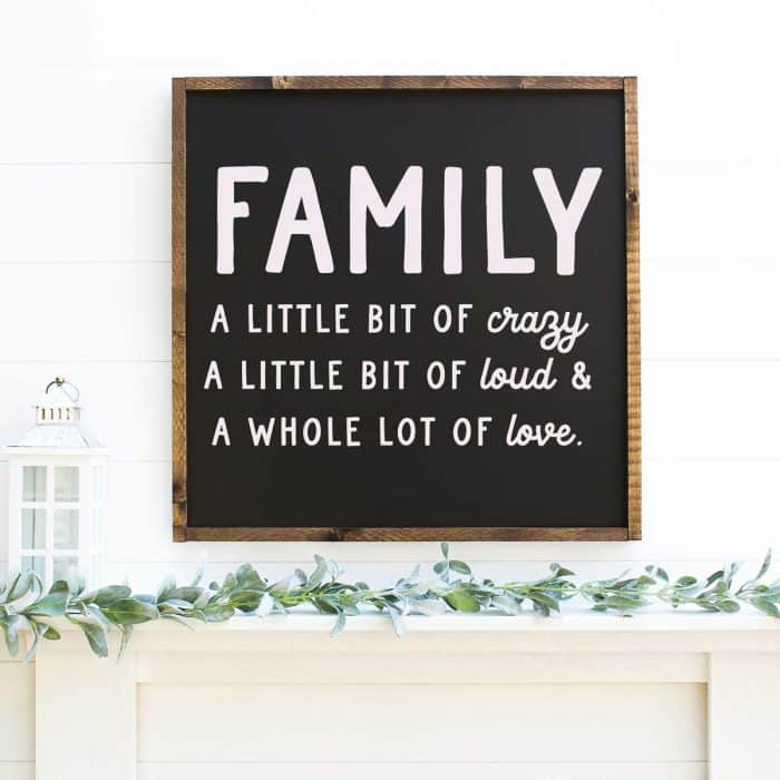 Family Sign Black sign square
