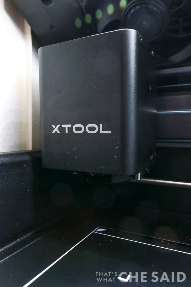 xTool M1 laser module which houses the laser and blade for the hybrid cutter