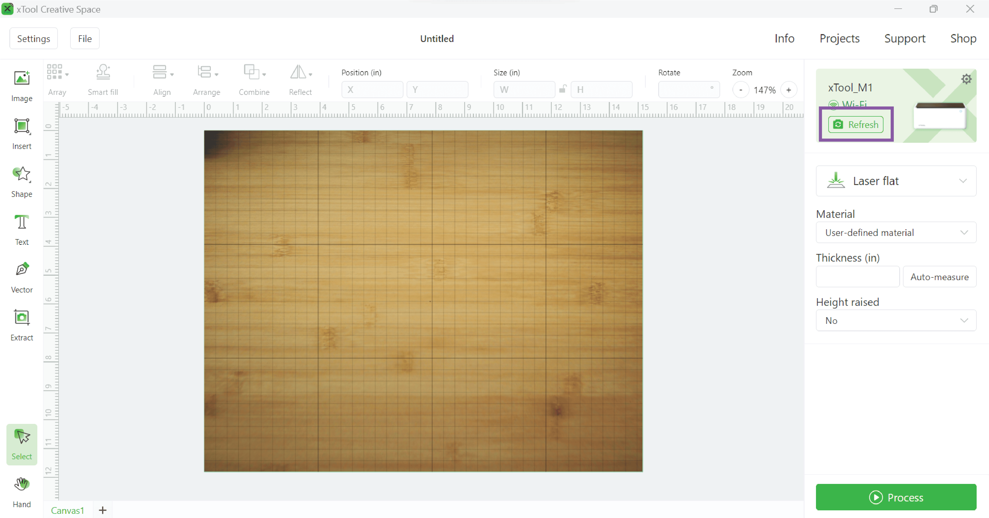 Refresh Camera View in order to set settings