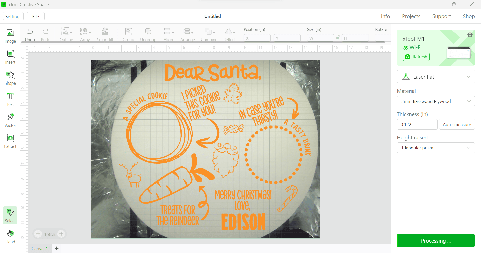 xcs screenshot on how to engrave and score