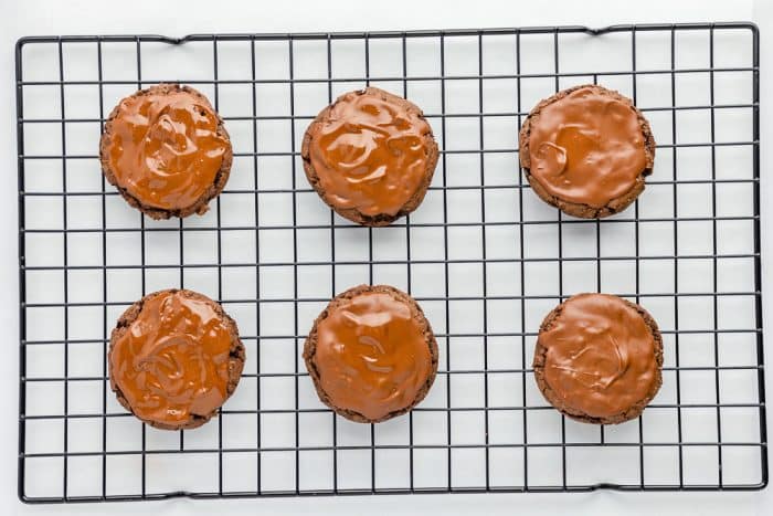 Cake Mix Cookies with Chocolate Topping