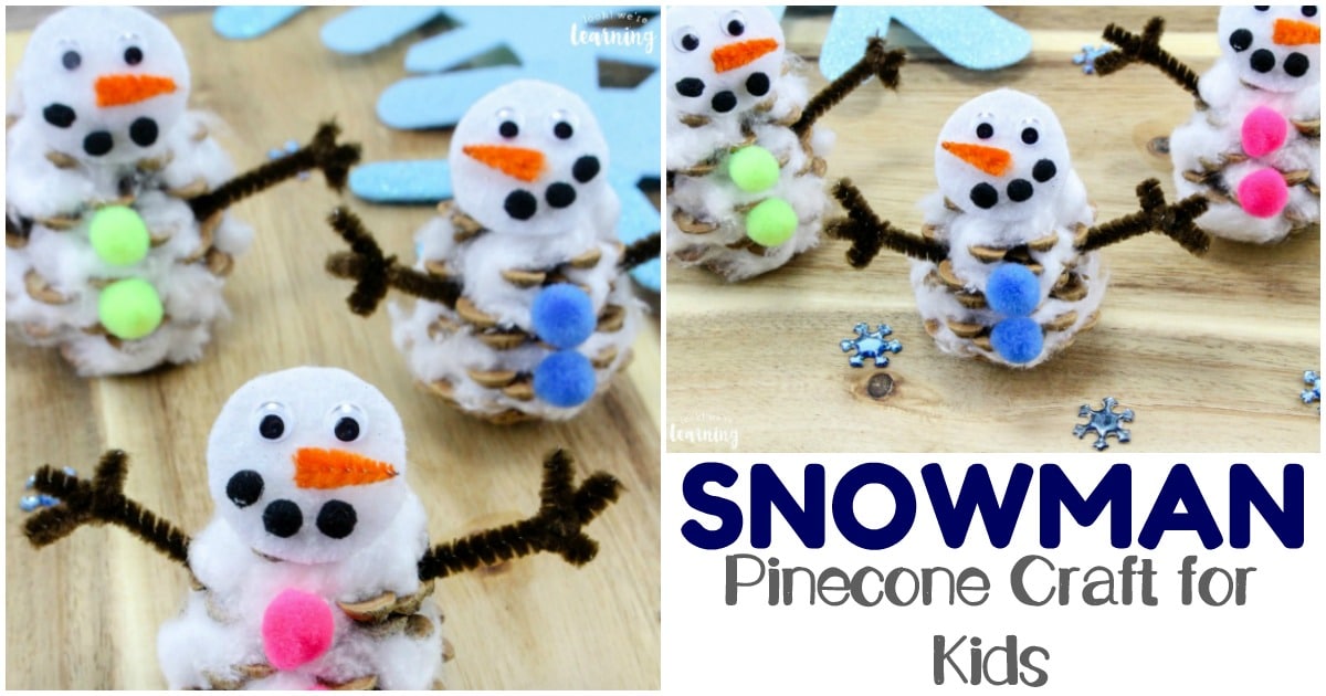 Pinecone Snowman Craft for kids