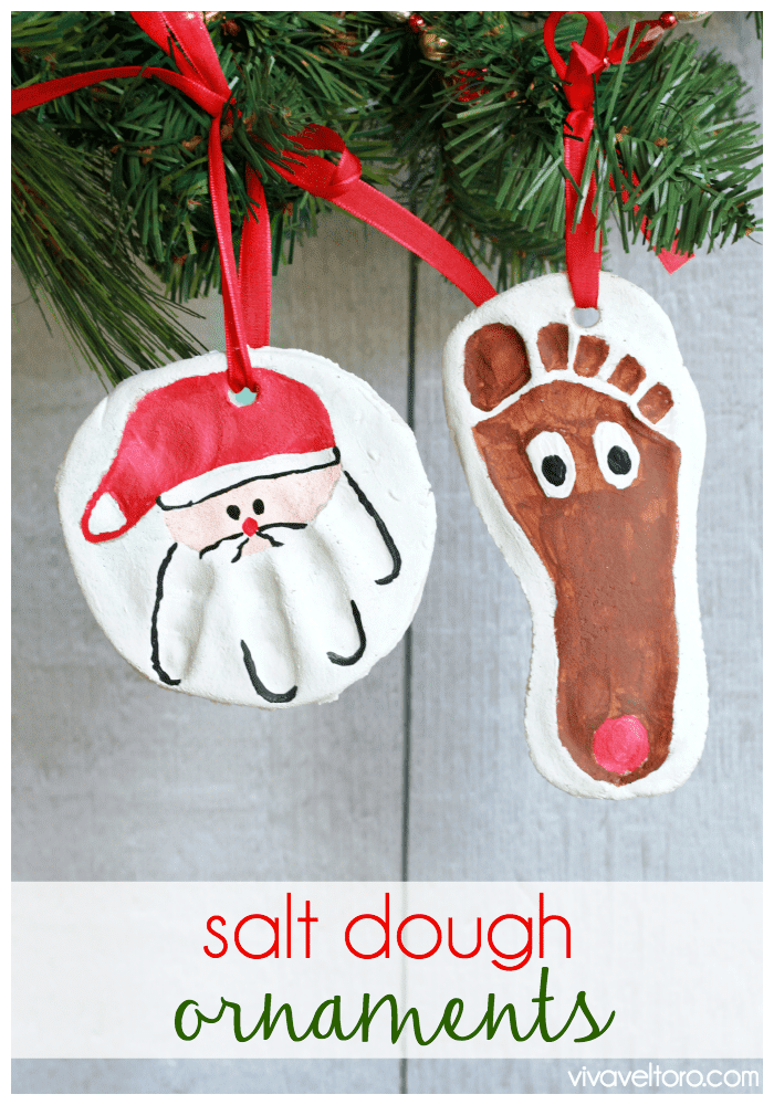 Salt Dough Santa Handprint Ornament