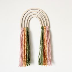 Wooden rainbow with macrame rope