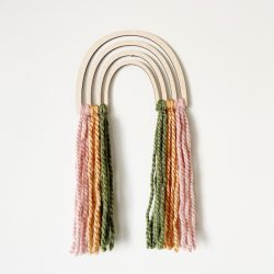 Wooden rainbow with macrame rope