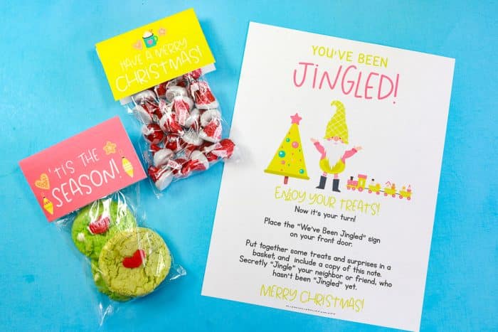 You've been Jingled Printable with treat bags with printable treat bag toppers