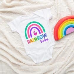 Rainbow Baby White Onesie